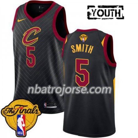 Barn Cleveland Cavaliers Tröja J.R. Smith 5 2018 NBA Finals Nike Svart Swingman
